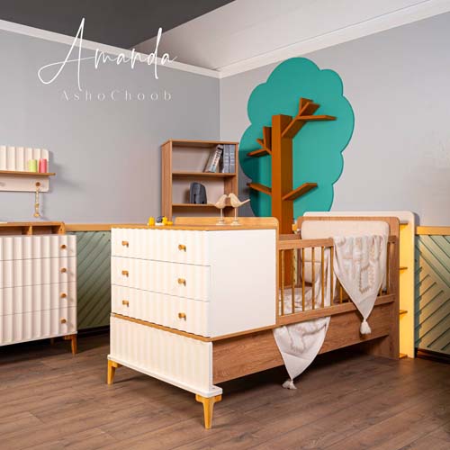 سرویس خواب مدل نوزادی آماندا ( کرم )